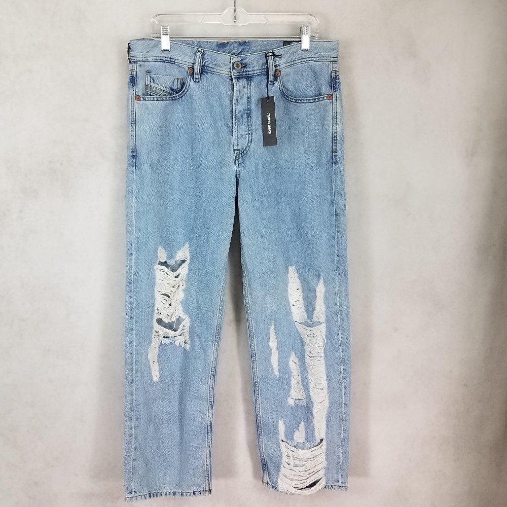 NEW Diesel Men's W31 x 32L Dagh Regular Straight Distressed Ripped Denim Jeans
